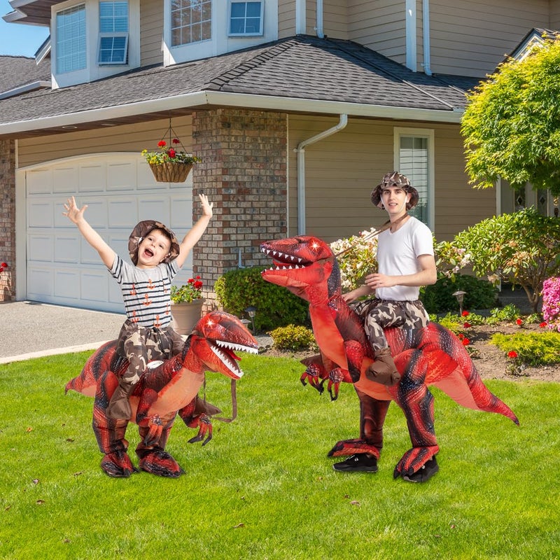 GOOSH Inflatable Dinosaur Costume for Kids Halloween Costumes Boys Girls Funny Blow up Costume for Halloween Party Cosplay (7-10Yrs) - Image 5